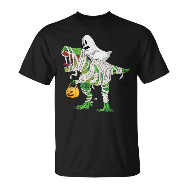 Ghost Riding T Rex Mummy Dinosaur Halloween  Unisex T-Shirt