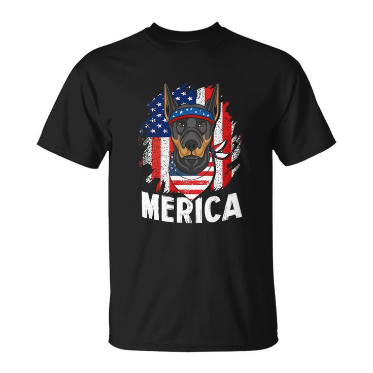 Gift For Dog 4Th Of July American Flag Patriotic Unisex T-Shirt