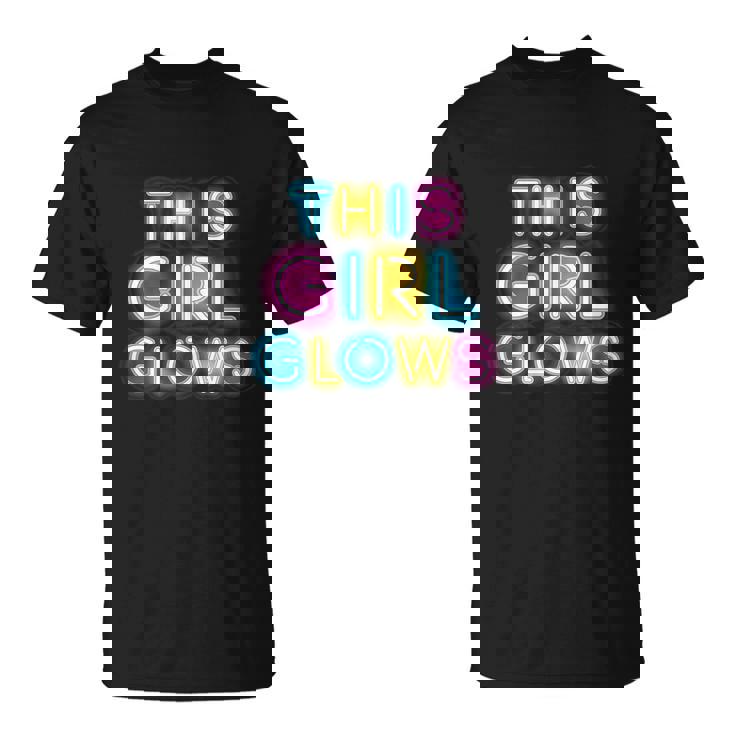 This Girl Glows Retro 80'S Neon Party Shirt This Girl Glows Retro 80'S Neon Party Shirt