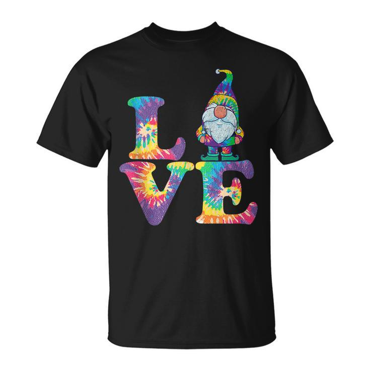 Gnome Love Hippie Gnomes Tie Dye Retro Style Vintage Peace Men Women T-shirt Graphic Print Casual Unisex Tee