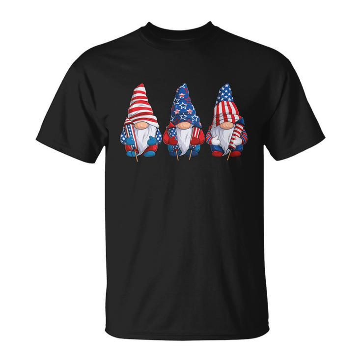 Gnomes Patriotic American Flag Cute Gnomes 4Th Of July Gift Unisex T-Shirt