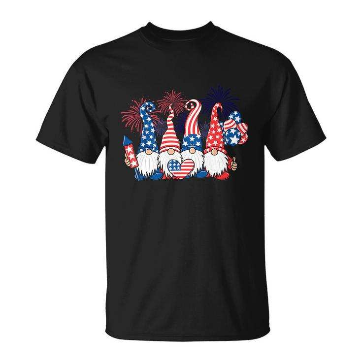 Gnomes Patriotic American Flag Cute Gnomes 4Th Of July Gift V2 Unisex T-Shirt