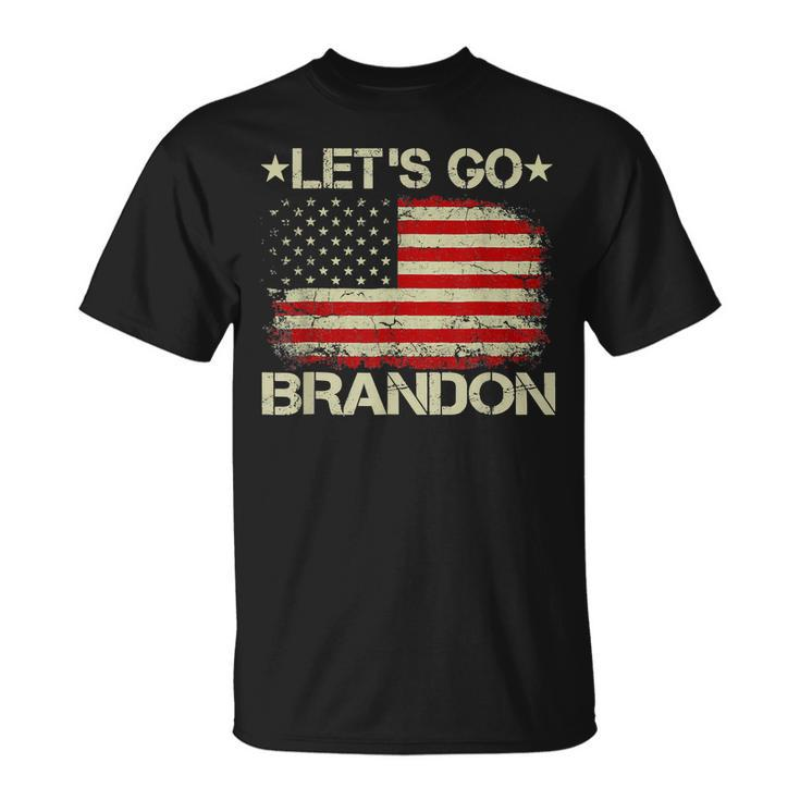 Lets Go Brandon Lets Go Brandon Vintage Us Flag Patriots V2 T-shirt