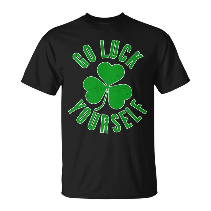 Go Luck Yourself Irish Clover T-shirt