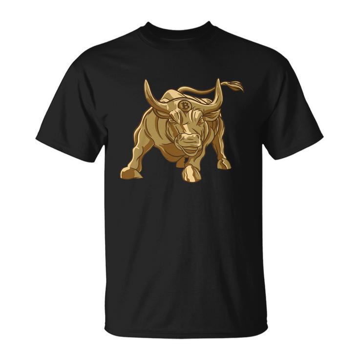 Gold Bitcoin Bull Unisex T-Shirt