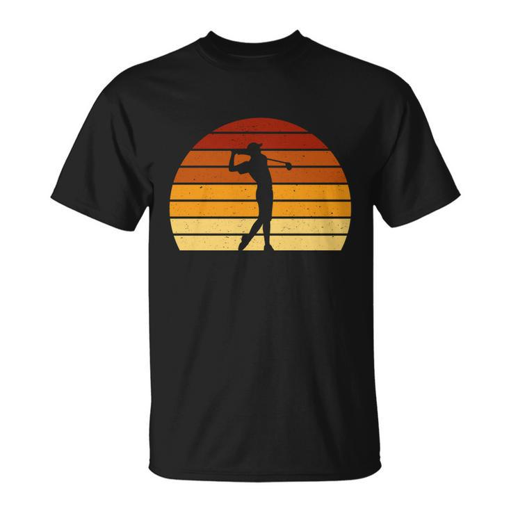 Golf Retro Sunset Golfing Unisex T-Shirt