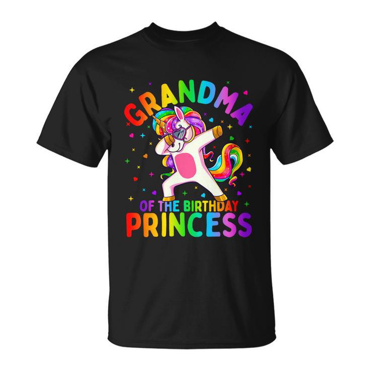 Grandma Of The Birthday Princess Girl Dabbing Unicorn Gift Unisex T-Shirt
