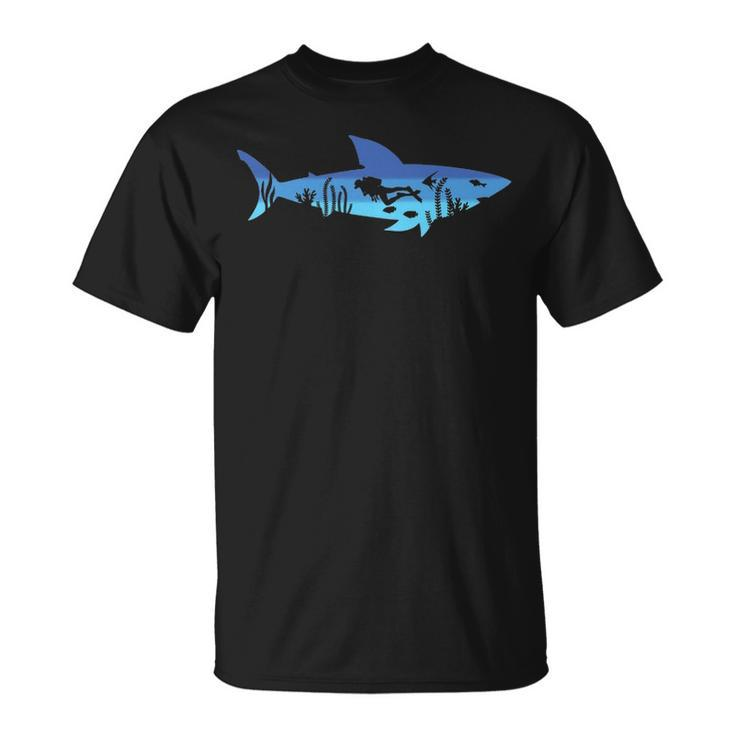 Great White Shark Diving Outfit For Diver V2 T-shirt