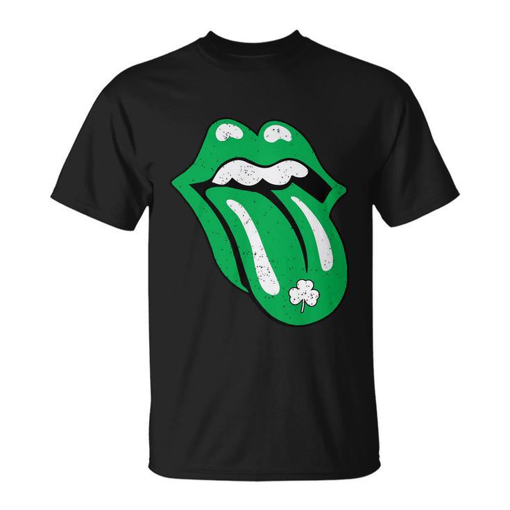 Green Lips Tongue Irish Shamrock St Patricks Day Gift Unisex T-Shirt