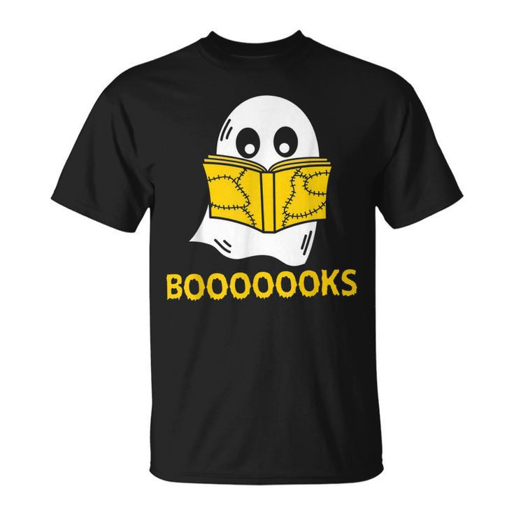 Halloween Booooks Ghost Reading Boo Read Books Library V4 T-shirt
