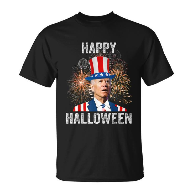 Halloween Funny Happy 4Th Of July Anti Joe Biden Happy Halloween Unisex T-Shirt