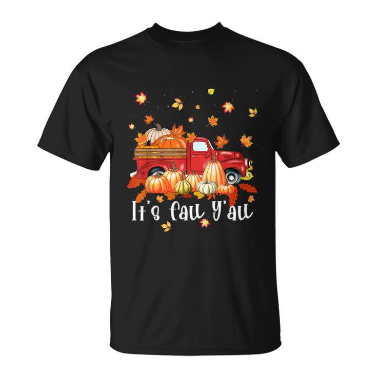 Halloween Its Fall Yall Pumpkins Maple Farm Truck Autumn Fall T-shirt