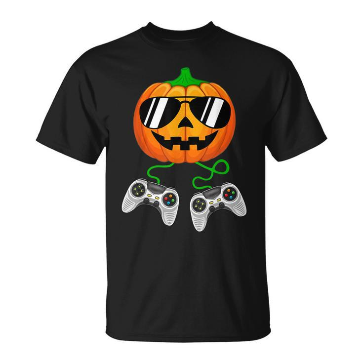 Halloween Jack O Lantern Gamer Boys Halloween V9 T-shirt
