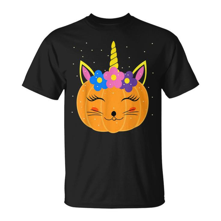 Halloween Leopard Unicorn Pumpkin Cat Funny Girls Kids Women  Unisex T-Shirt