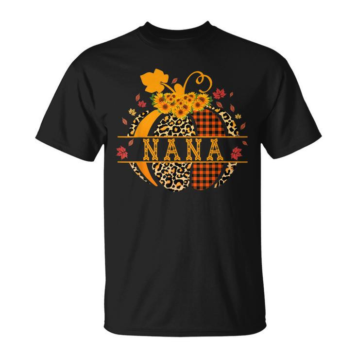 Halloween Nana Leopard Pumpkin Sunflower Grandma Buffalo  Unisex T-Shirt