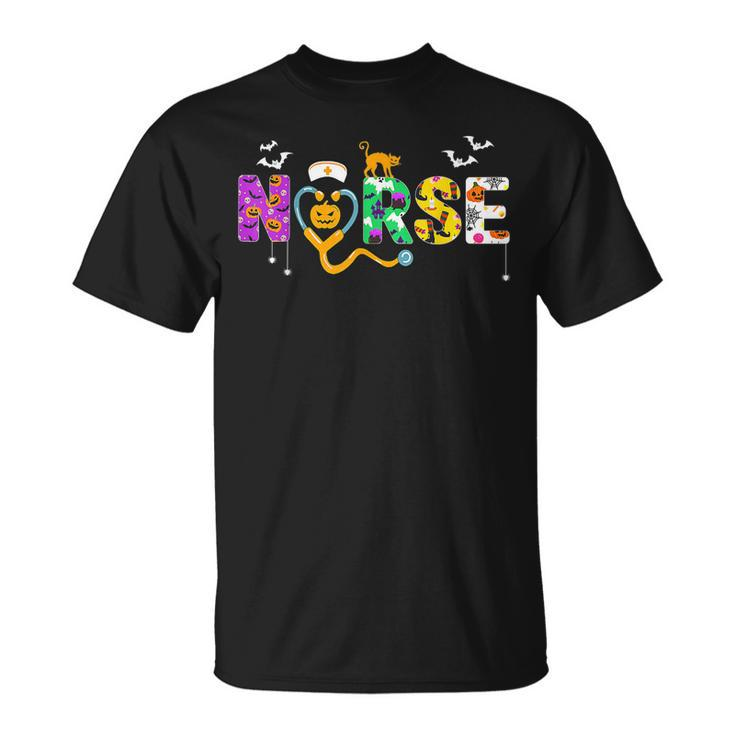 Halloween Nurse Ghost For Halloween Scrub Tops Nursing T-shirt