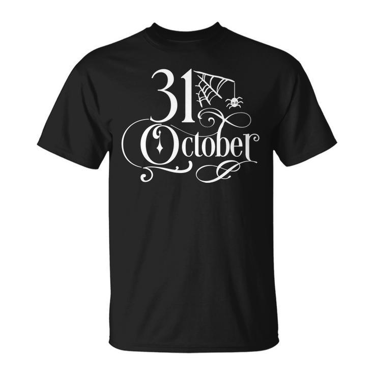 Halloween October 31 Happy Halloween White Design Men Women T-shirt Graphic Print Casual Unisex Tee