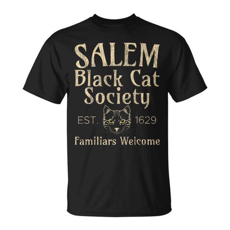 Halloween Salem Black Cat Society Familiars Welcome  Unisex T-Shirt