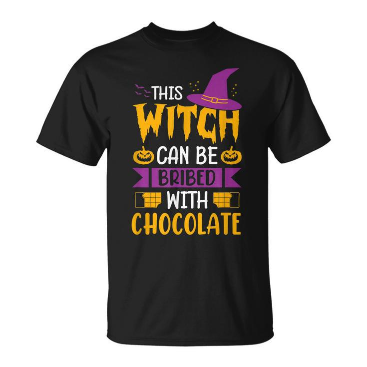Halloween This Witch Can Be Bribed With Chocolate  Unisex T-Shirt