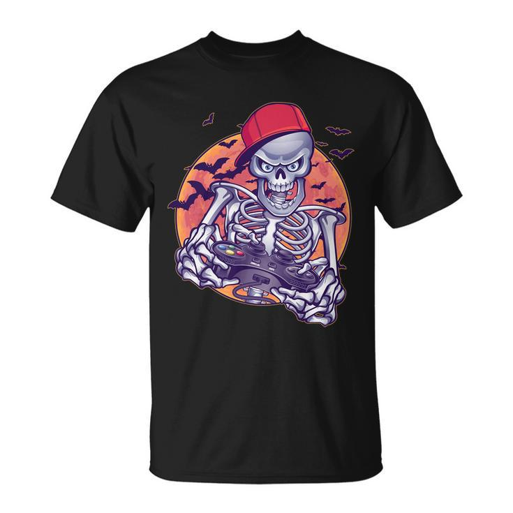 Halloween Video Gamer Skeleton Tshirt Unisex T-Shirt
