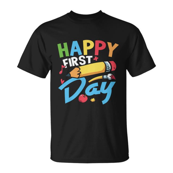 Happy 1St Day Welcome Back To School Graphic Plus Size Shirt For Teacher Kids Unisex T-Shirt