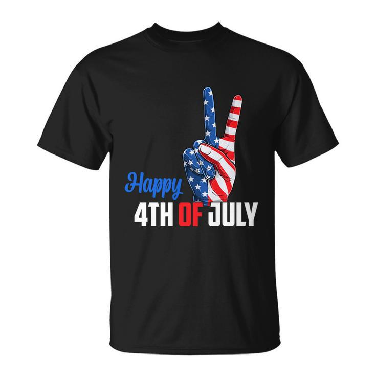Happy 4Th Of July Peace America Independence Day Patriot Usa Gift Unisex T-Shirt