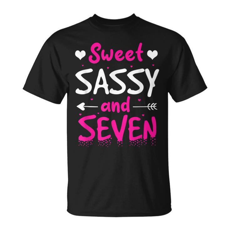 Happy 7Th Birthday Sweet Sassy And Seven Girls 7 Years Old  V3 Unisex T-Shirt