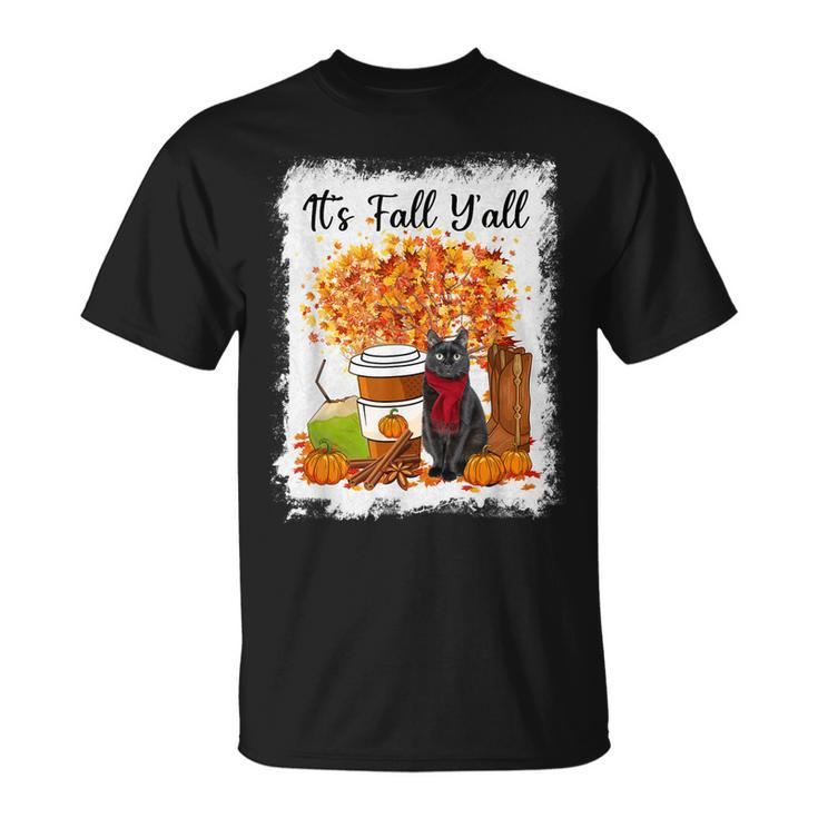 Happy Fall Yall Cats Autumn Lover Pumpkins Halloween T-shirt