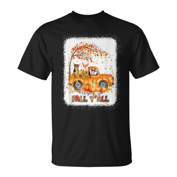 Happy Fall Yall Chihuahua Riding Truck Pumpkin Autumn Fall T-shirt