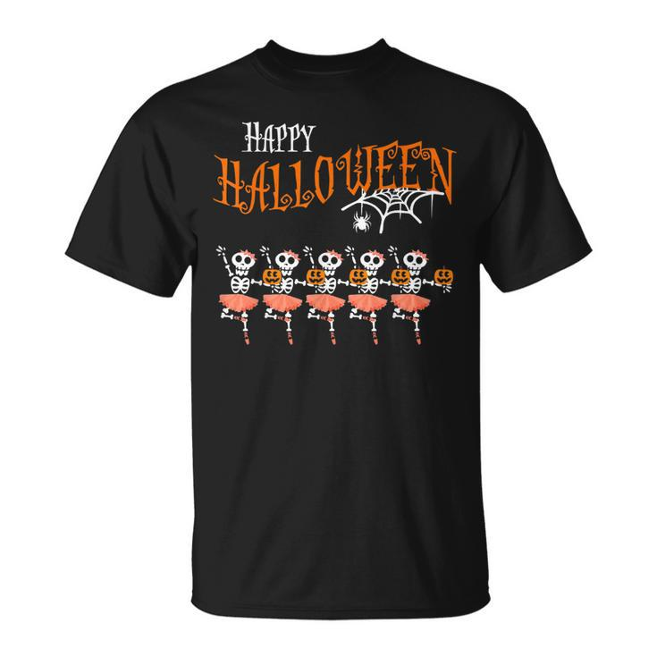 Happy Halloween Dancing Funny Ballet Skeleton Dancer Lovers  Unisex T-Shirt
