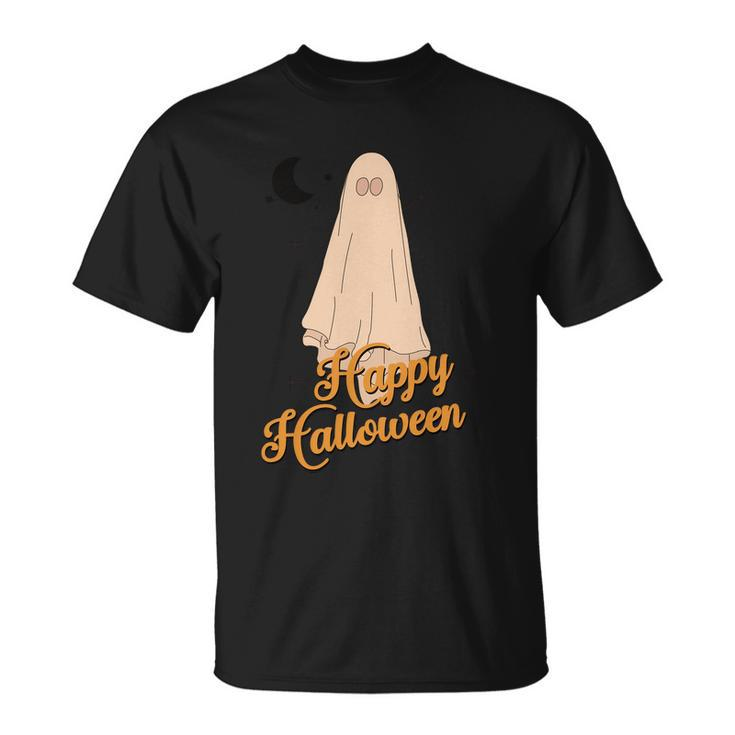 Happy Halloween Ghost Boo Halloween Quote Unisex T-Shirt