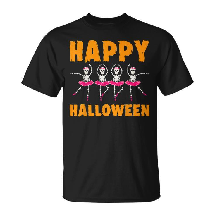 Happy Halloween Lazy Costume Dancing Skeleton Ballerina Unisex T-Shirt