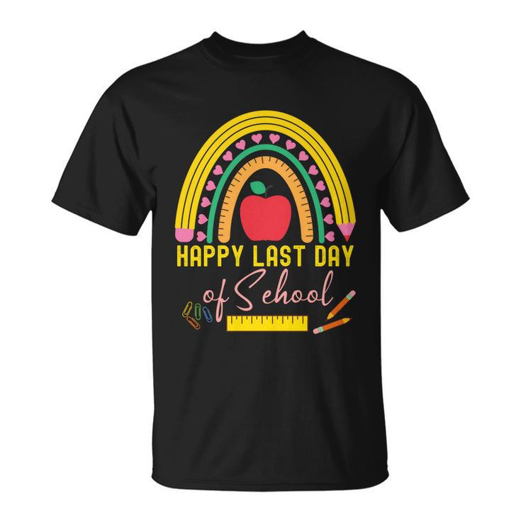 Happy Last Day Of School Teacher Student Graduation Rainbow Gift V2 Unisex T-Shirt