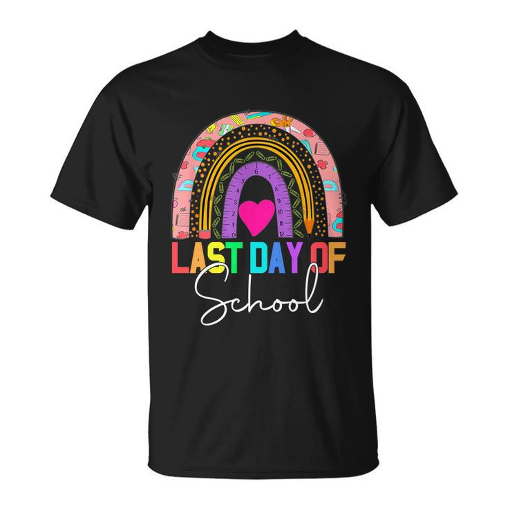 Happy Last Day Of School Teacher Student Graduation Rainbow Gift V3 Unisex T-Shirt
