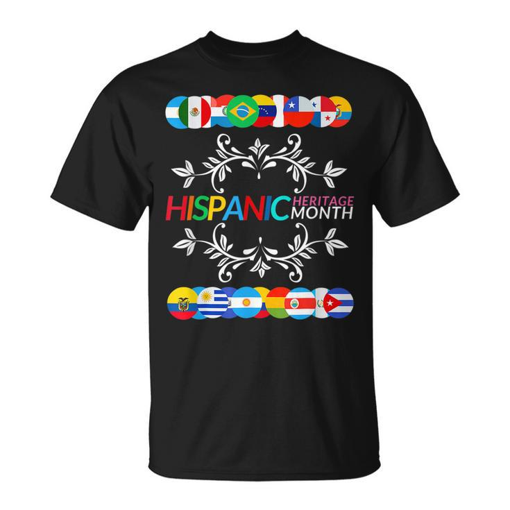 Happy Hispanic Heritage Month Latino Countries Flags T-shirt
