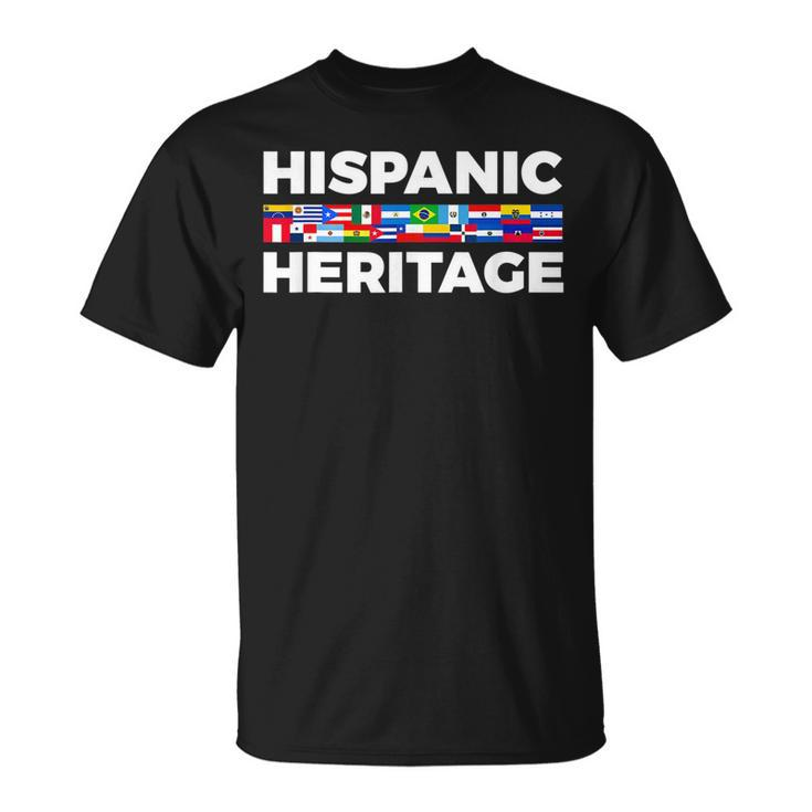 Happy Hispanic Heritage Month Latino Country Flags T-shirt