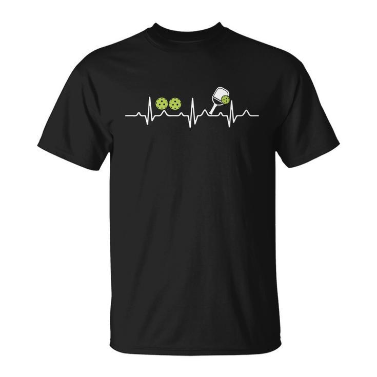 Heartbeat Pulse Pickleball Funny Gift Unisex T-Shirt