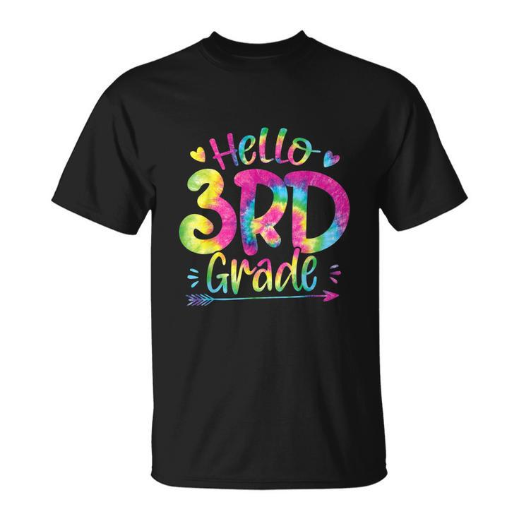 Hello 3Rd Grade Teachers Tie Dye Funny Back To School Unisex T-Shirt