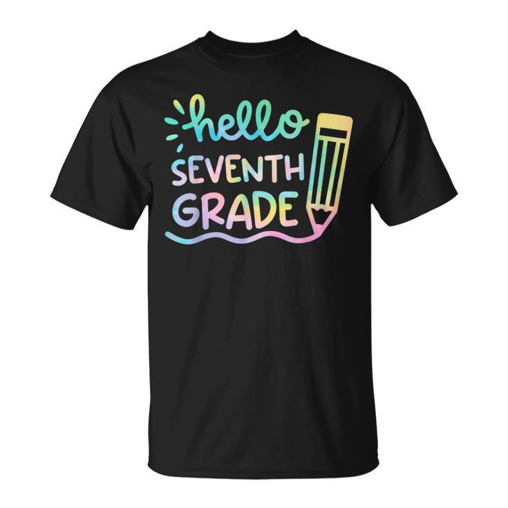 Hello 7Th Grade Tie Dye Teachers Kids Back To School Funny  Unisex T-Shirt
