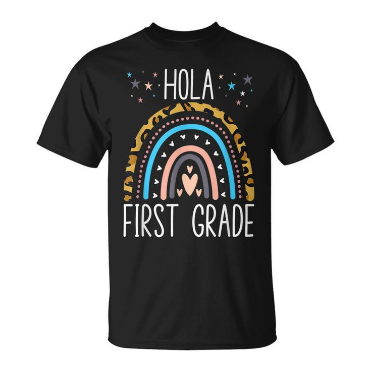 Hello Hola First Grade Spanish Teacher Kids Back To School  Unisex T-Shirt