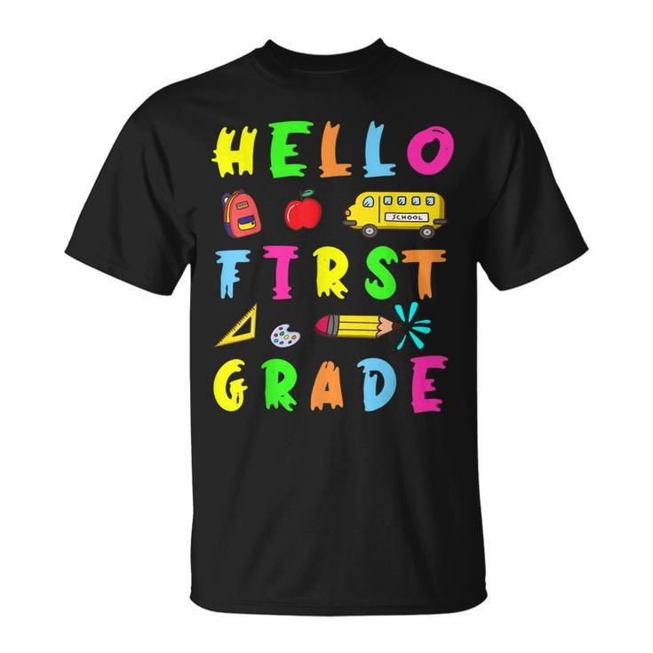 Hello Miss First Grade Back To School Teachers Kida  Unisex T-Shirt