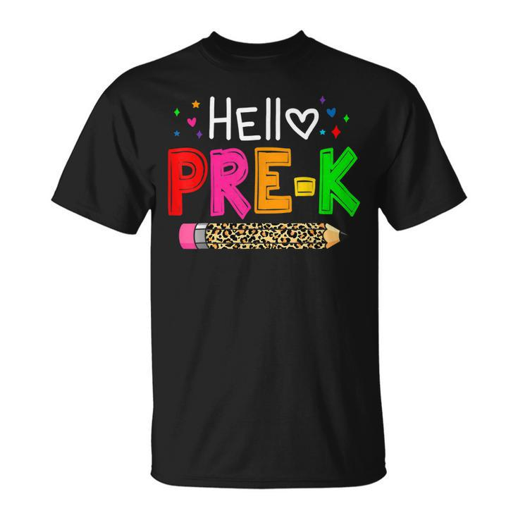 Hello Pre-K Teacher Kids Back To School Teacher Student Gift  Unisex T-Shirt