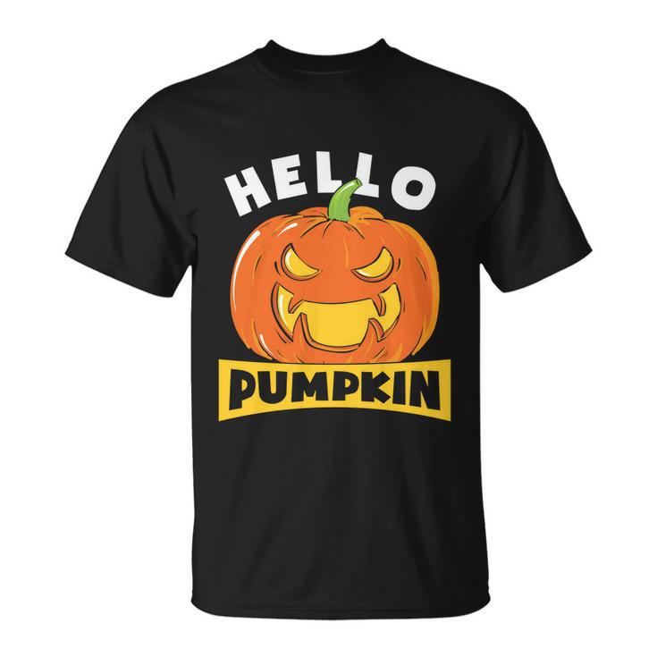 Hello Pumpkin Halloween Quote Unisex T-Shirt