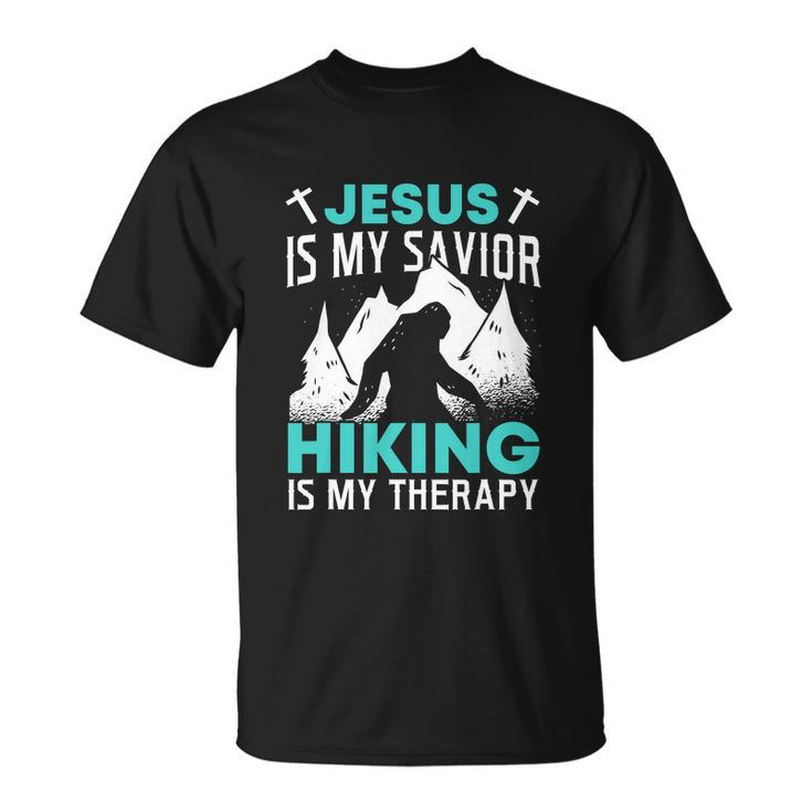 Hiking National Park Hike Mountain Funny Jesus Hiker Unisex T-Shirt
