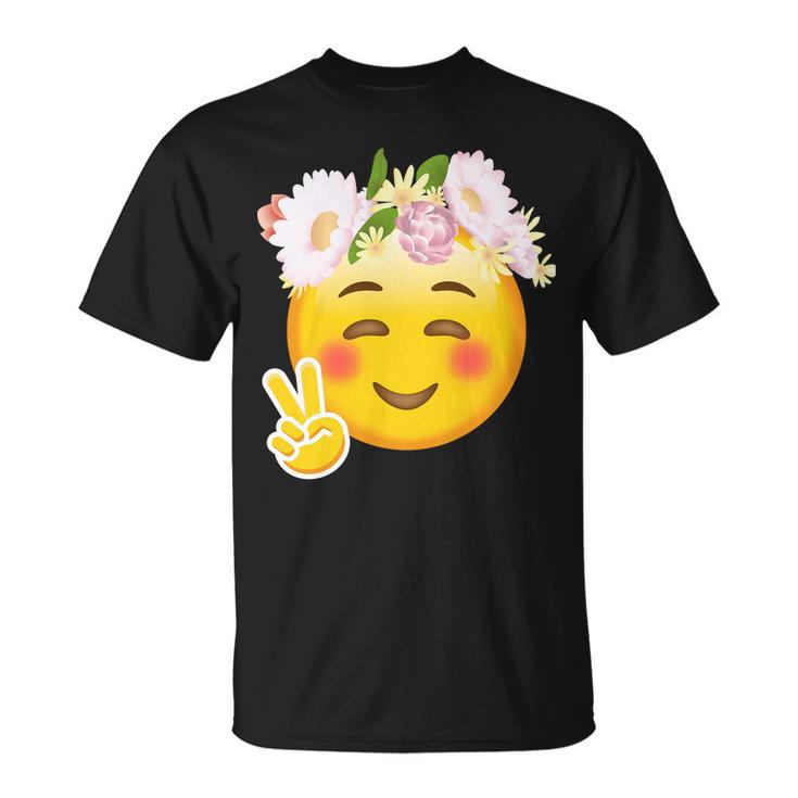 Hippy Smiley Face Peace Sign Tshirt Unisex T-Shirt