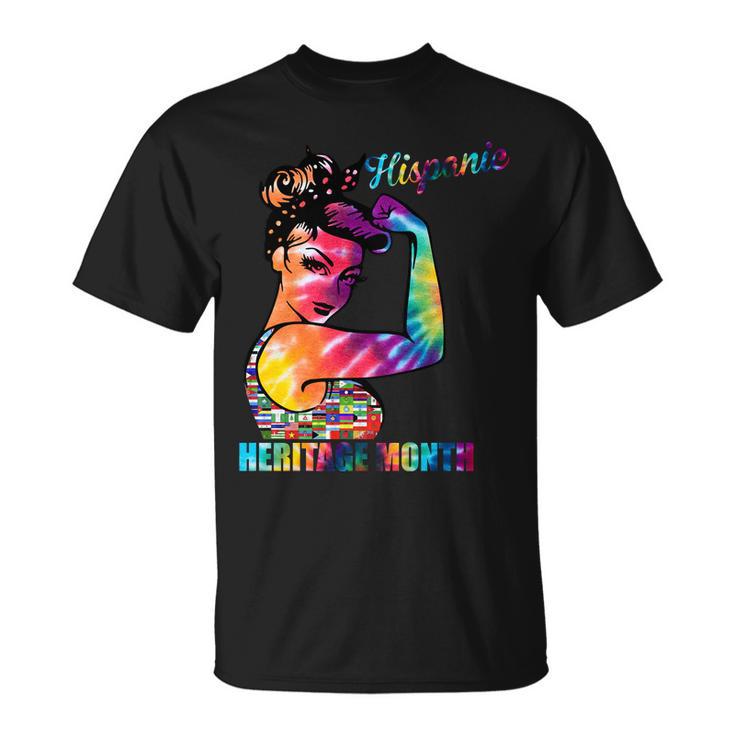 Hispanic Heritage Month Messy Bun Colorful Unisex T-Shirt