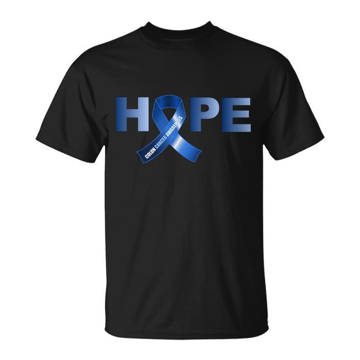 Hope Colon Cancer Awareness Fight Logo Unisex T-Shirt