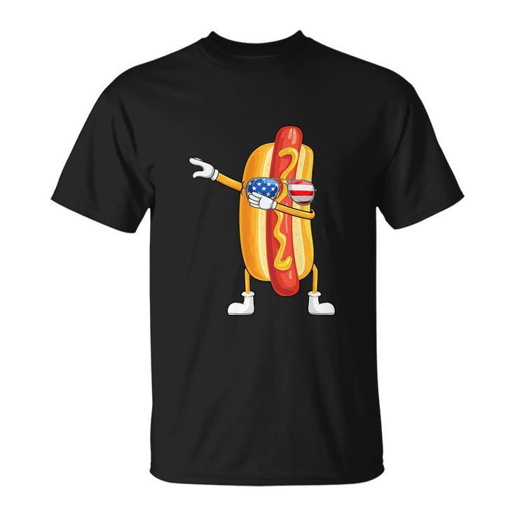 Hot Dog July 4Th Funny Dabbing Hotdog Unisex T-Shirt