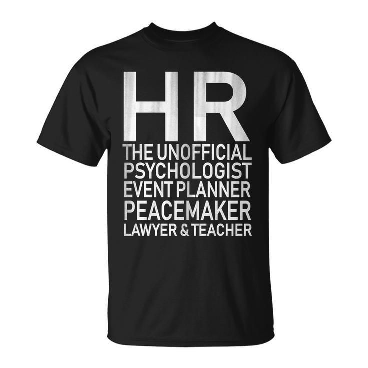 Hr The Unofficial Psychologist T-Shirt