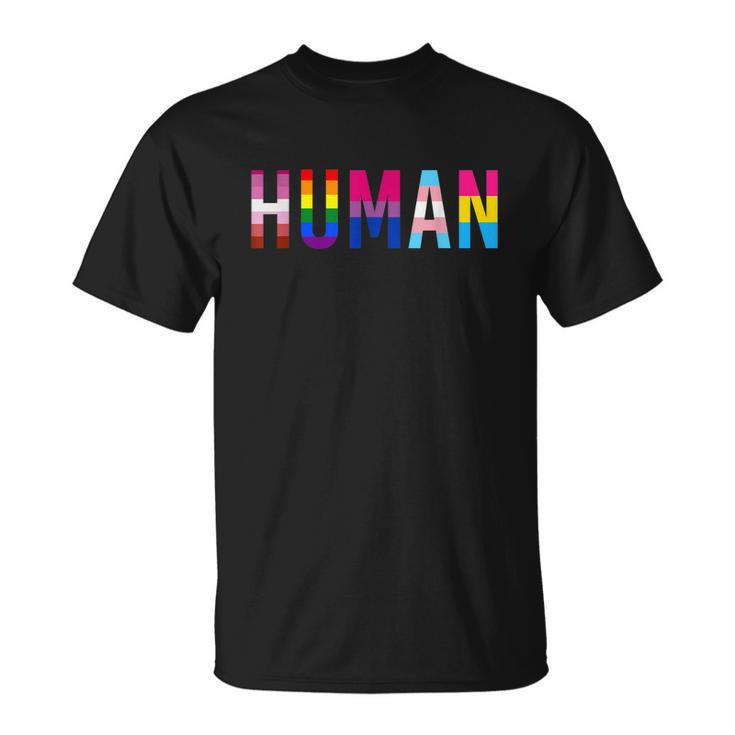 Human Lgbt Flag Gay Pride Month Transgender Rainbow Lesbian Tshirt Unisex T-Shirt